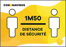 autocollant coronavirus covid19 prévention et réglés de sécurité distance sociale TAPTAP Belgique