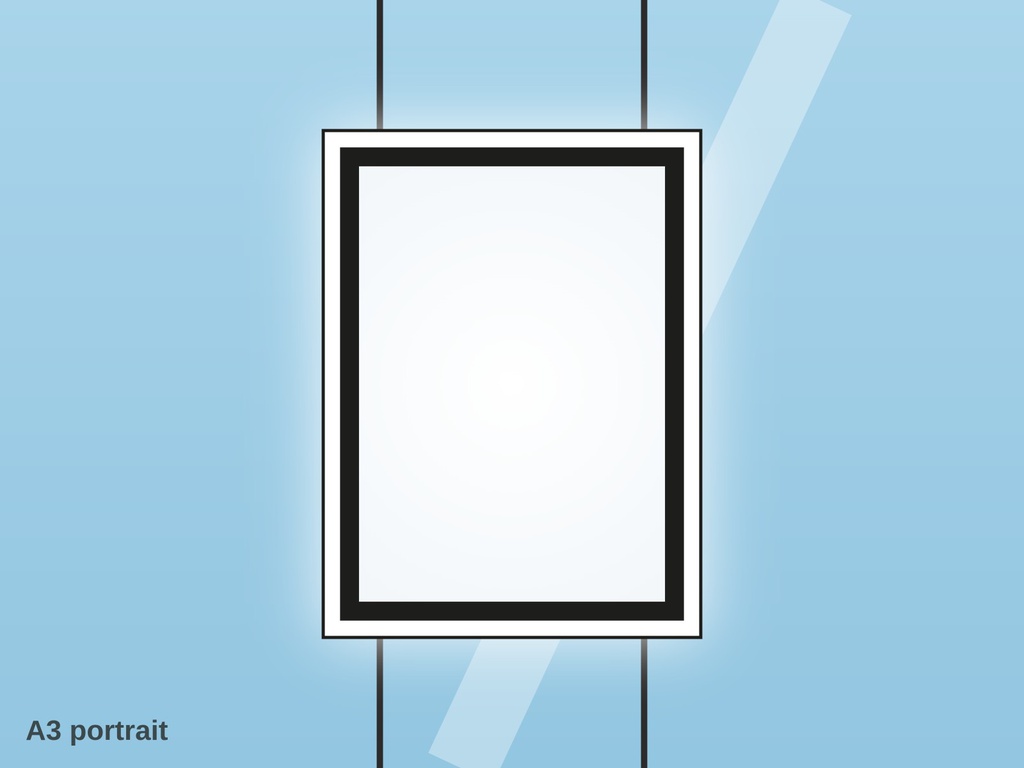 Porte-affiche lumineux LED A3 – vitrine