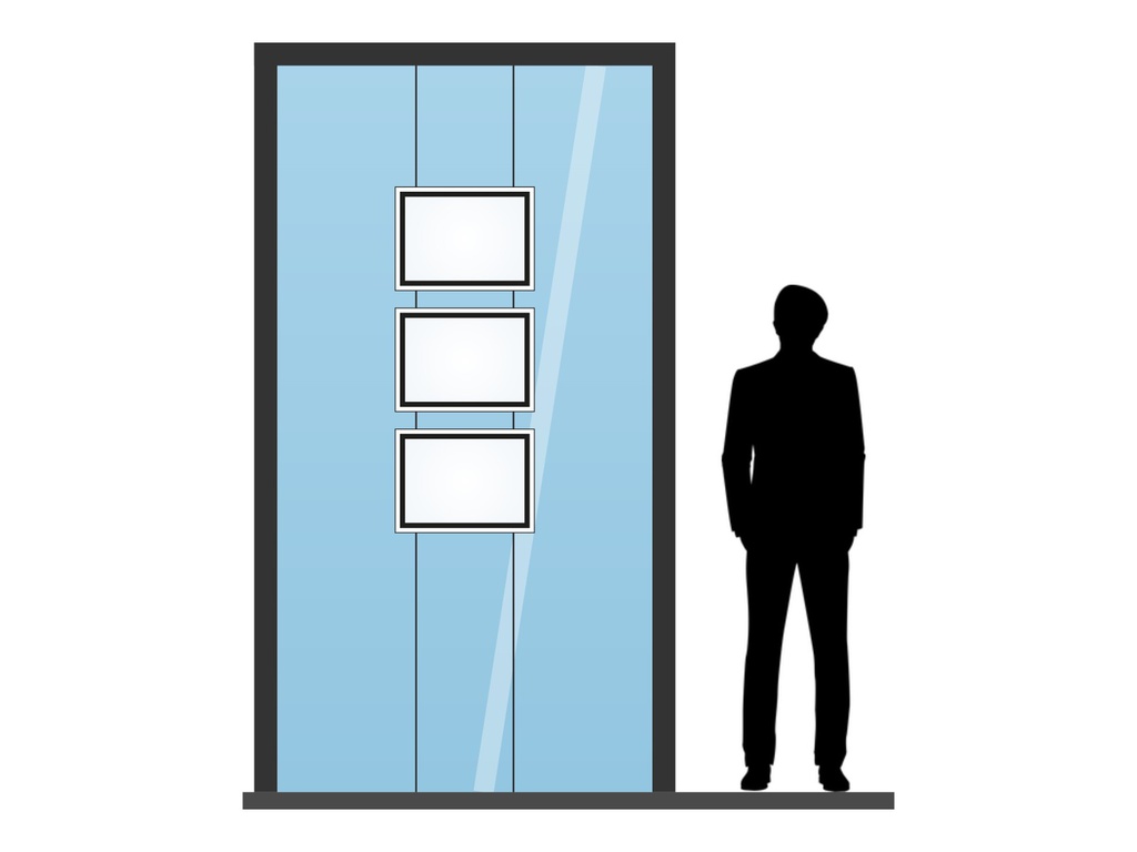 Pack vitrine 3 porte-affiches lumineux A3