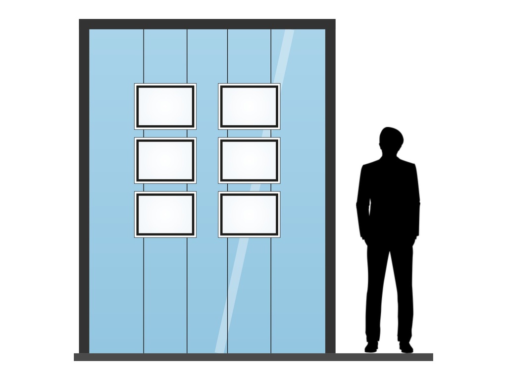 Pack vitrine 6 porte-affiches lumineux A3