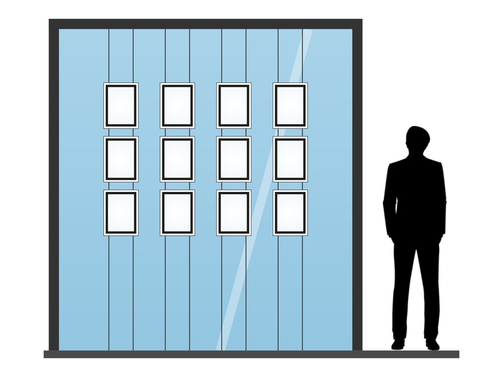 Pack vitrine 12 porte-affiches lumineux A4