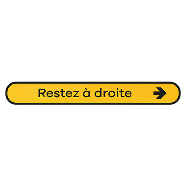 Restez à droite (escalier) 60x8cm (Pack de 2 pièces)