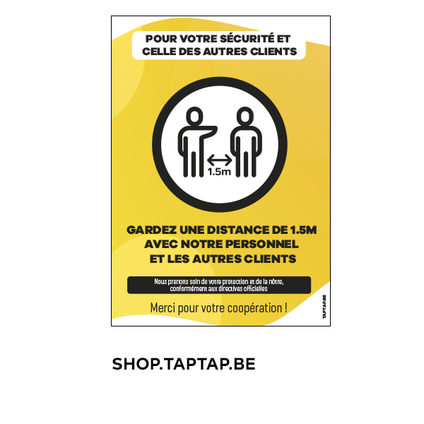 Autocollant &quot;Gardez une distance de 1,5m&quot;