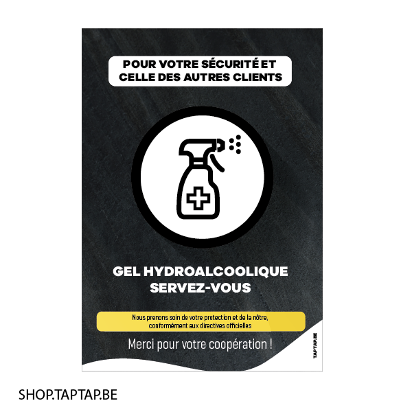 Autocollant HORECA &quot;Gel hydroalcoolique servez-vous&quot;