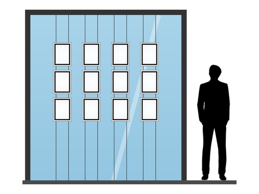 Pack vitrine 12 porte-affiches lumineux A4