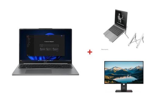 Pack Bureau Acer Extensa 16 + chargeur + support + écran 27" QHD